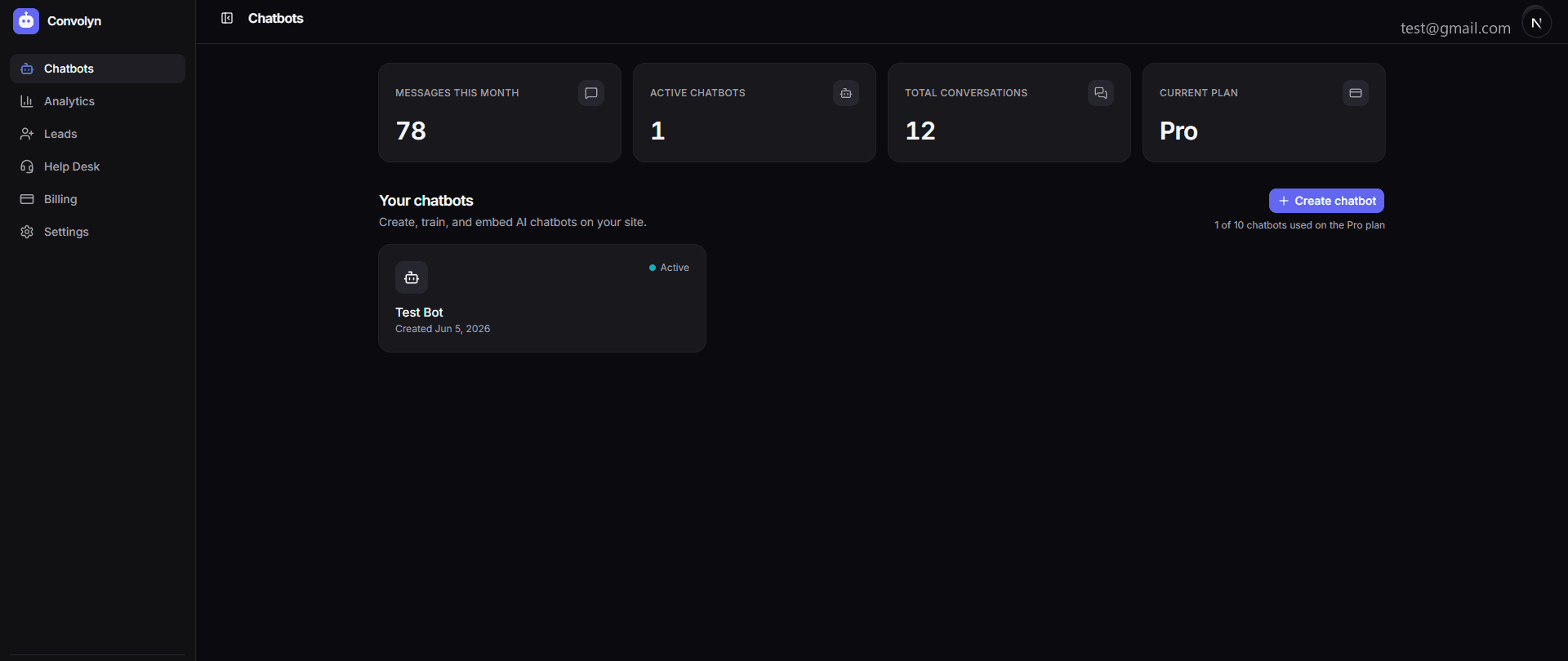 Dashboard — Convolyn